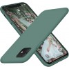 Husa iPhone 12, Silicon Catifelat cu Interior Microfibra, Verde Midnight